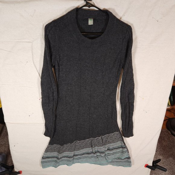 Aventura Kellen Sweater Dress Size Medium Wool Cashmere Blend Gray Tulip Hem - Picture 1 of 15